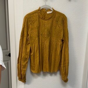 Embroidered Mustard Blouse